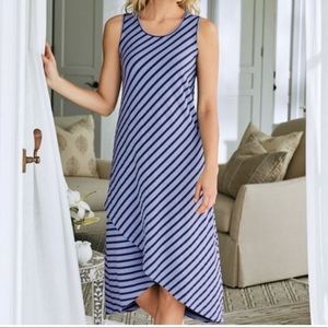 Soft Surroundings hi-low striped maxi dress▪️size L